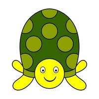 Cute Smiling Turtle. This is a simple and charming illustration of a cartoon turtle. vector