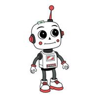 Friendly Cartoon Robot. This is a colorful illustration of a cute cartoon robot with a friendly expression. vector