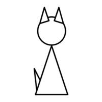 Simple Geometric Cat Outline. This is a minimalistic black and white illustration of a cat made with geometric shapes. vector