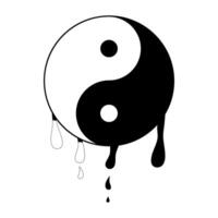 Dripping Yin Yang Symbol. This illustration presents a unique take on the traditional Yin Yang symbol. vector