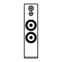 Tower Speaker Illustration. This is a black and white line art illustration of a tall, rectangular tower speaker. vector