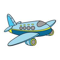 Cute Blue Cartoon Airplane. A cartoon style blue airplane with a friendly and simple design. vector