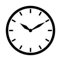 Minimalist Clock Illustration. The clock features a circular shape, with hour and minute hands pointing at a specific time. vector