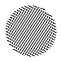 Circular Striped Pattern Illustration. This is a black and white illustration of a circle filled with diagonal parallel lines. vector