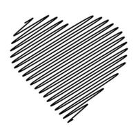 Scribble Heart Outline Illustration. This is a simple yet expressive illustration of a heart shape drawn with a scribble like, continuous line style. vector