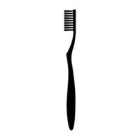 Toothbrush Silhouette Illustration. The design features a sleek handle with a slight curve for ergonomic grip and a rectangular head. vector