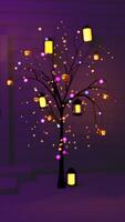 Fantasy of particle bokeh on the dry branches video
