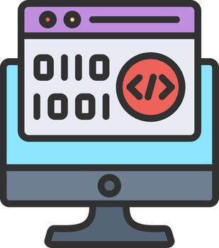 binario código estructura metálica aplicación diseño vector