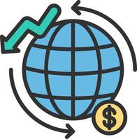 Global Economy Outlined Line Artwork vector