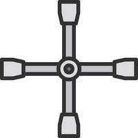 Cross Wrench Pastel Tone Form vector