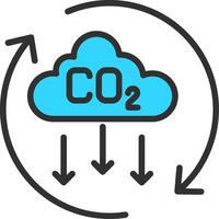 Co2 Shadowed Flat Design vector