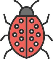 Ladybug Outlined Frame Object vector