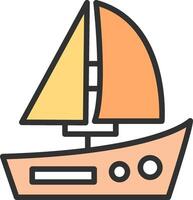 Sailboat Futuristic UI Mark vector