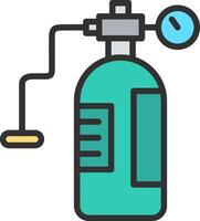 Oxygen Tank Outlined Line Artwork vector