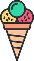 Ice Cream Neon UI Symbol vector