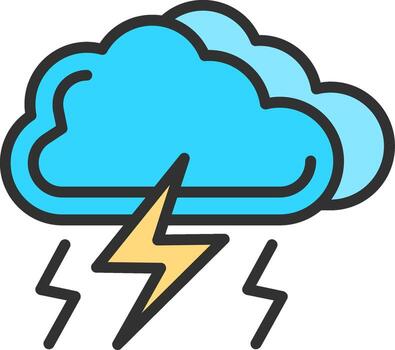 trueno interfaz línea gráfico vector