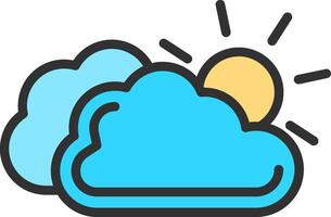 Cloudy Day Iconic Line Form vector