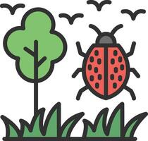 Ladybug Simplified Line Mark vector