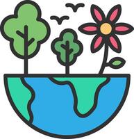 Eco Erath Thin Graphic Shape vector
