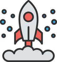 Rocket Launch Flat Design Piece vector