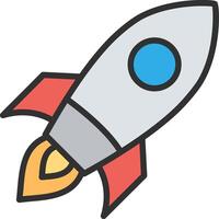 Rocket Monotone Sketch Design vector