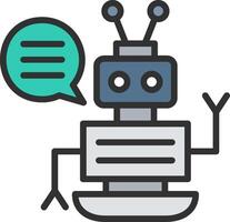 Robot Assistant Iconic Line Form vector