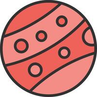 Mars Stylized Flat Drawing vector