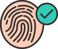 Fingerprint Iconic Line Form vector