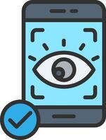 Eye Recognition Monotone Sketch Design vector
