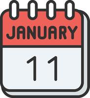 11 January Gradient Themed Symbol vector