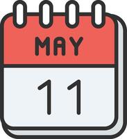 11 May Pixel Style Badge vector