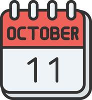11 October Flat Design Piece vector