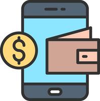Digital Wallet Color Block Badge vector