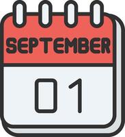 1 September Compact Web Symbol vector