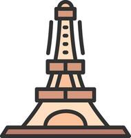 Eiffel Tower Outlined Frame Object vector