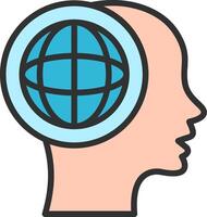 Global Thinking Modern Color Symbol vector