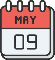 9 May 3D Rendered Symbol vector