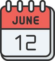 12 June Futuristic App Badge vector