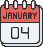 4 January Geometric Style Badge vector