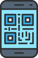 Qr Code Interface Line Graphic vector
