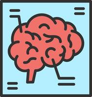 Brain X Ray Monotone Sketch Design vector