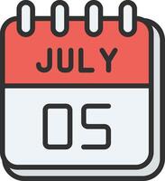 5 July Thin Graphic Shape vector