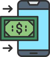 Online Payment Thin Graphic Shape vector