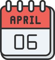 6 April Custom Line Element vector