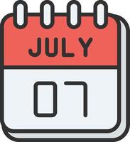 7 July Simplified Design Piece vector