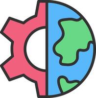 Globe Compact Web Symbol vector