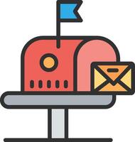 Mail Box Iconic Line Form vector