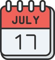 17 July Color Stroke Symbol vector