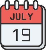 19 July Soft Outline Graphic vector