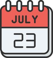 23 July Flat Design Piece vector